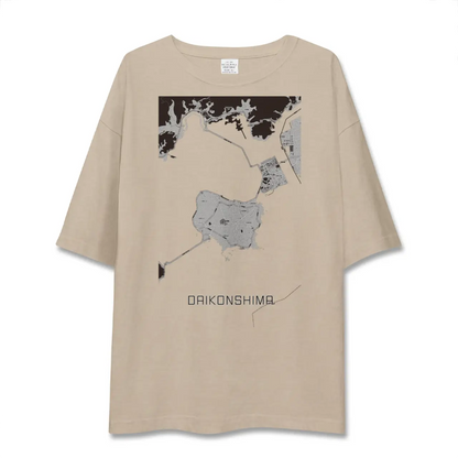 【大根島（島根県）】地図柄ビッグシルエットTシャツ