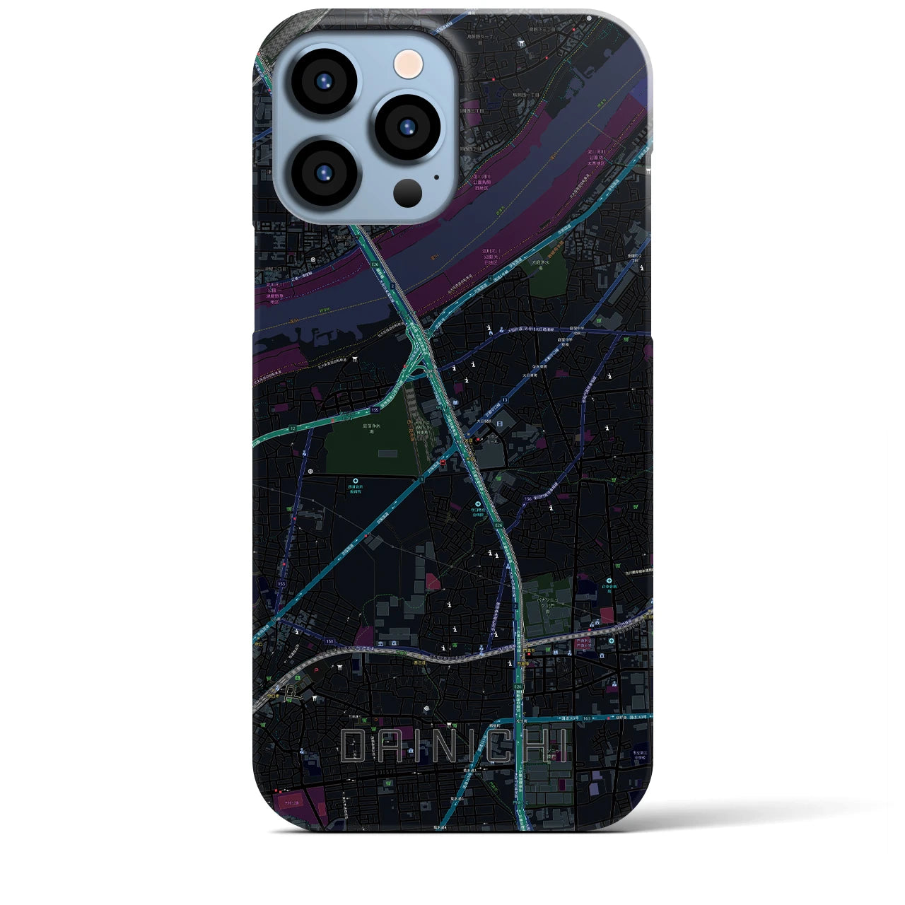 【大日（大阪府）】地図柄iPhoneケース（バックカバータイプ）