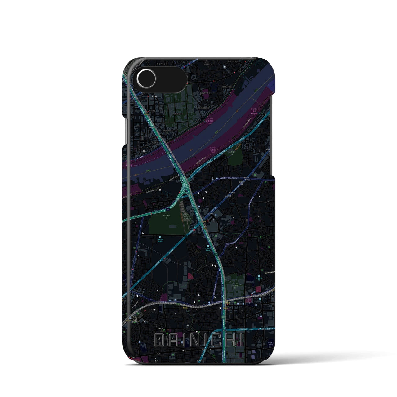 【大日（大阪府）】地図柄iPhoneケース（バックカバータイプ）