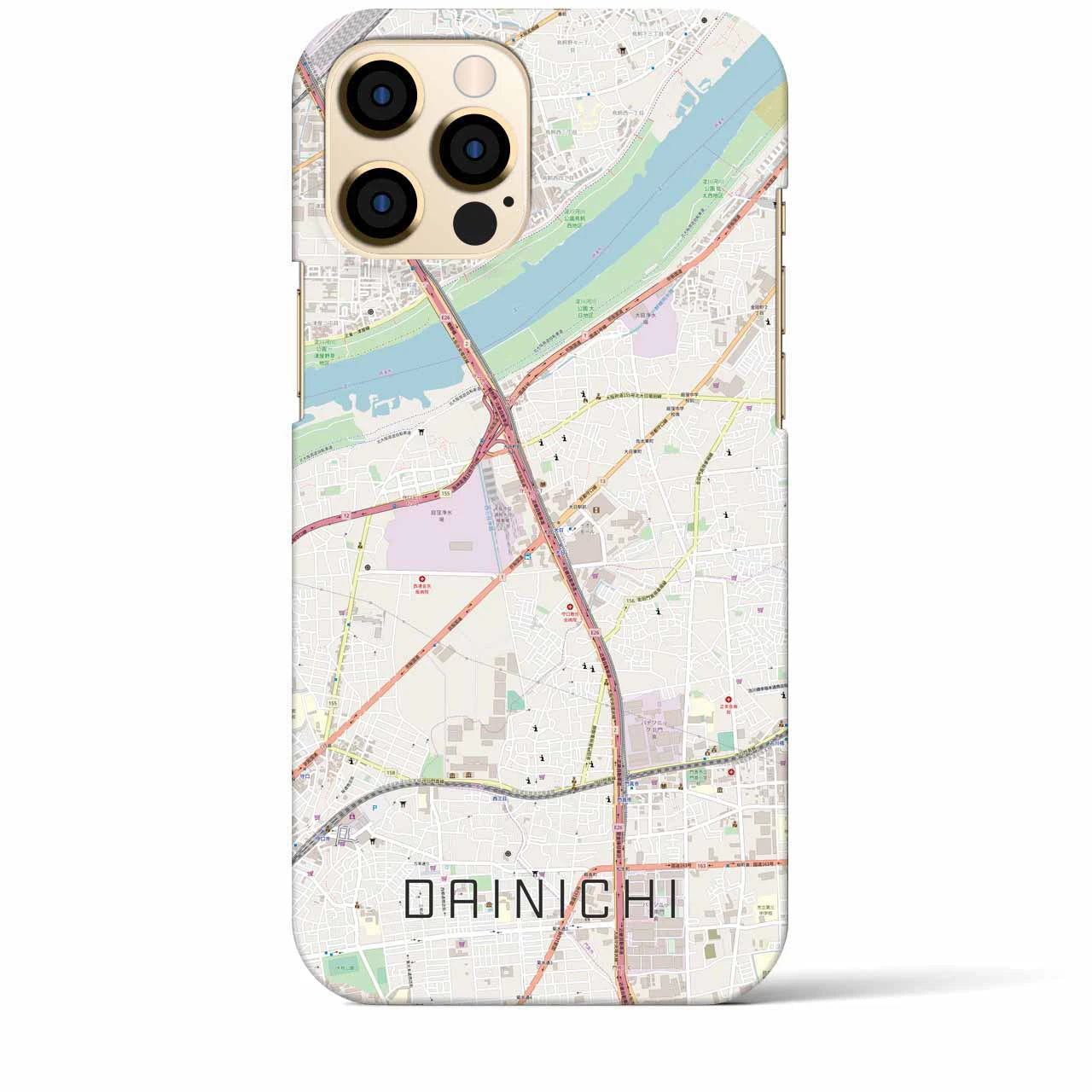 【大日（大阪府）】地図柄iPhoneケース（バックカバータイプ）