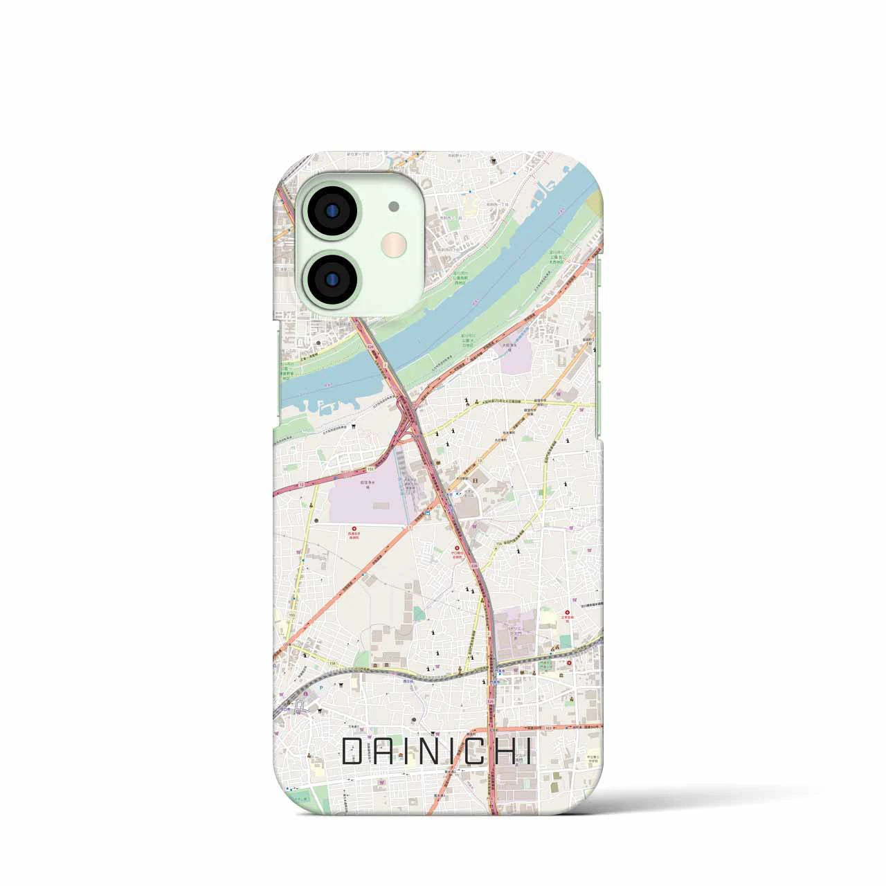 【大日（大阪府）】地図柄iPhoneケース（バックカバータイプ）