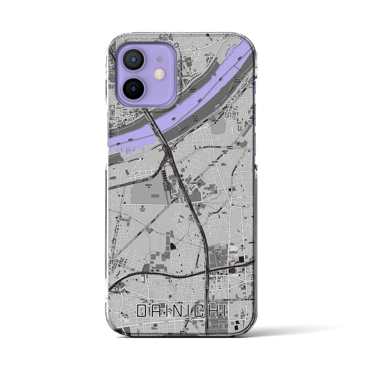 【大日（大阪府）】地図柄iPhoneケース（クリアタイプ）