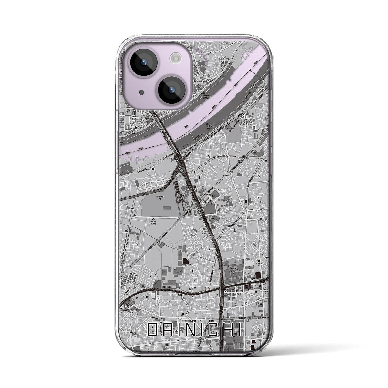 【大日（大阪府）】地図柄iPhoneケース（クリアタイプ）