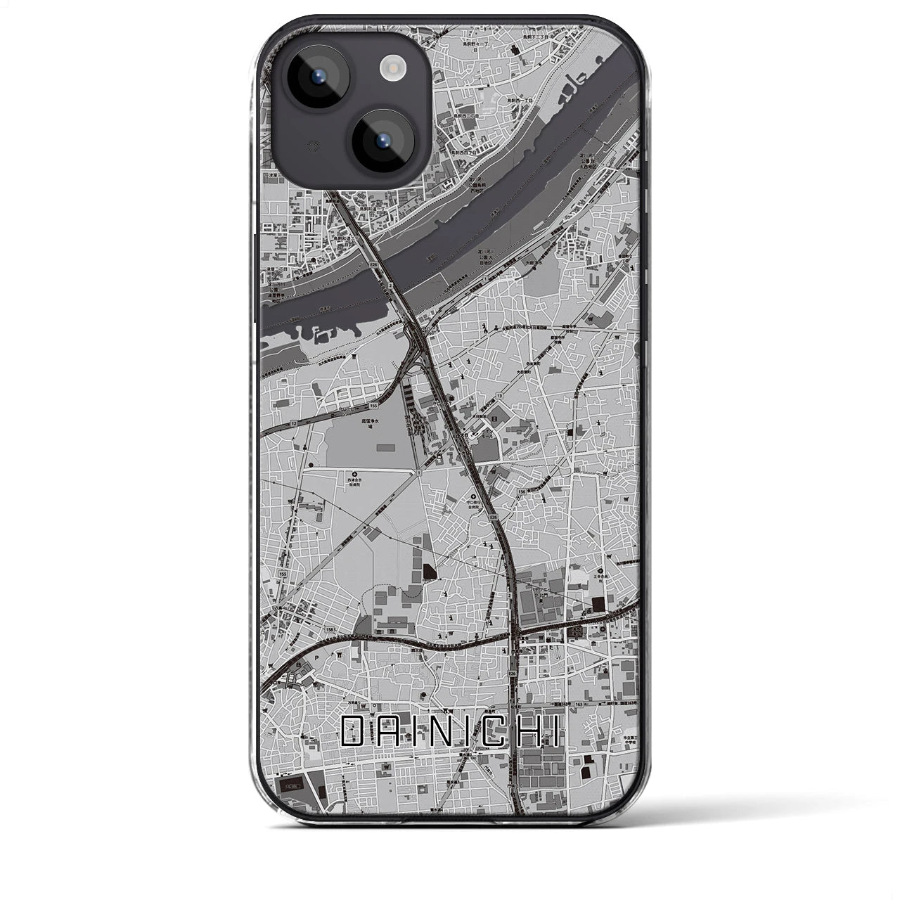 【大日（大阪府）】地図柄iPhoneケース（クリアタイプ）