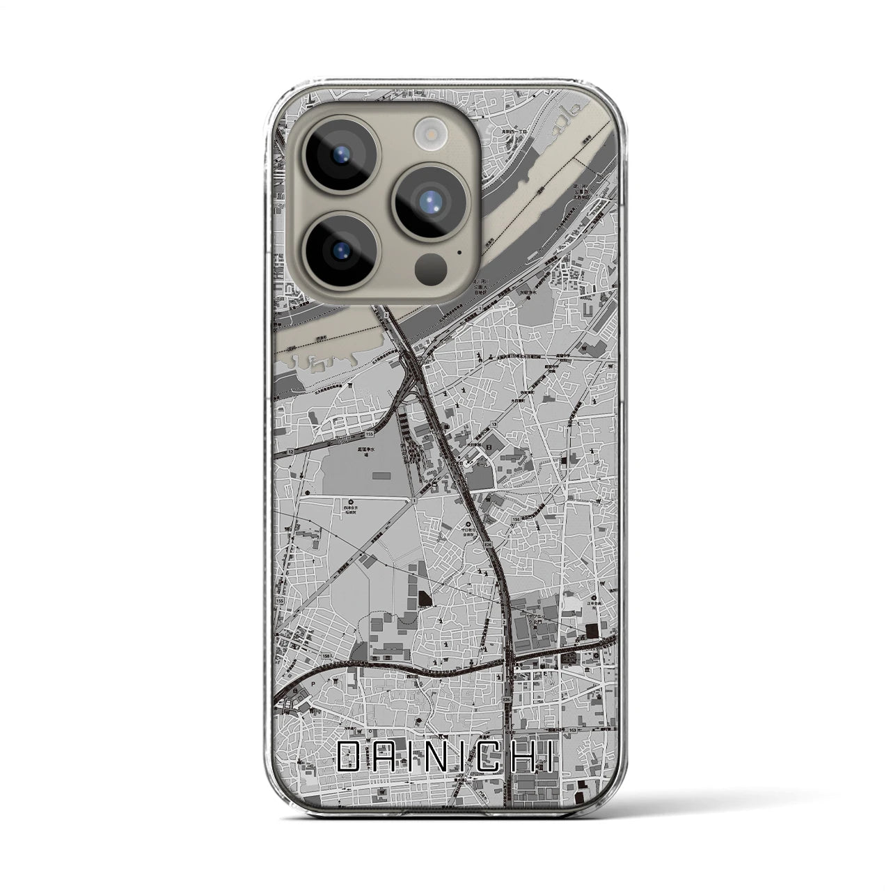 【大日（大阪府）】地図柄iPhoneケース（クリアタイプ）