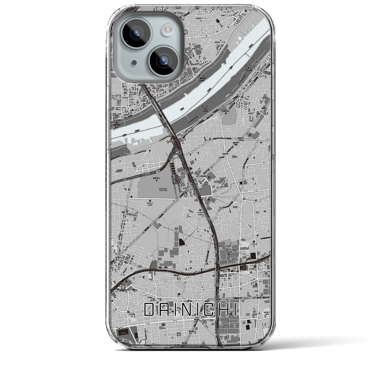 【大日（大阪府）】地図柄iPhoneケース（クリアタイプ）