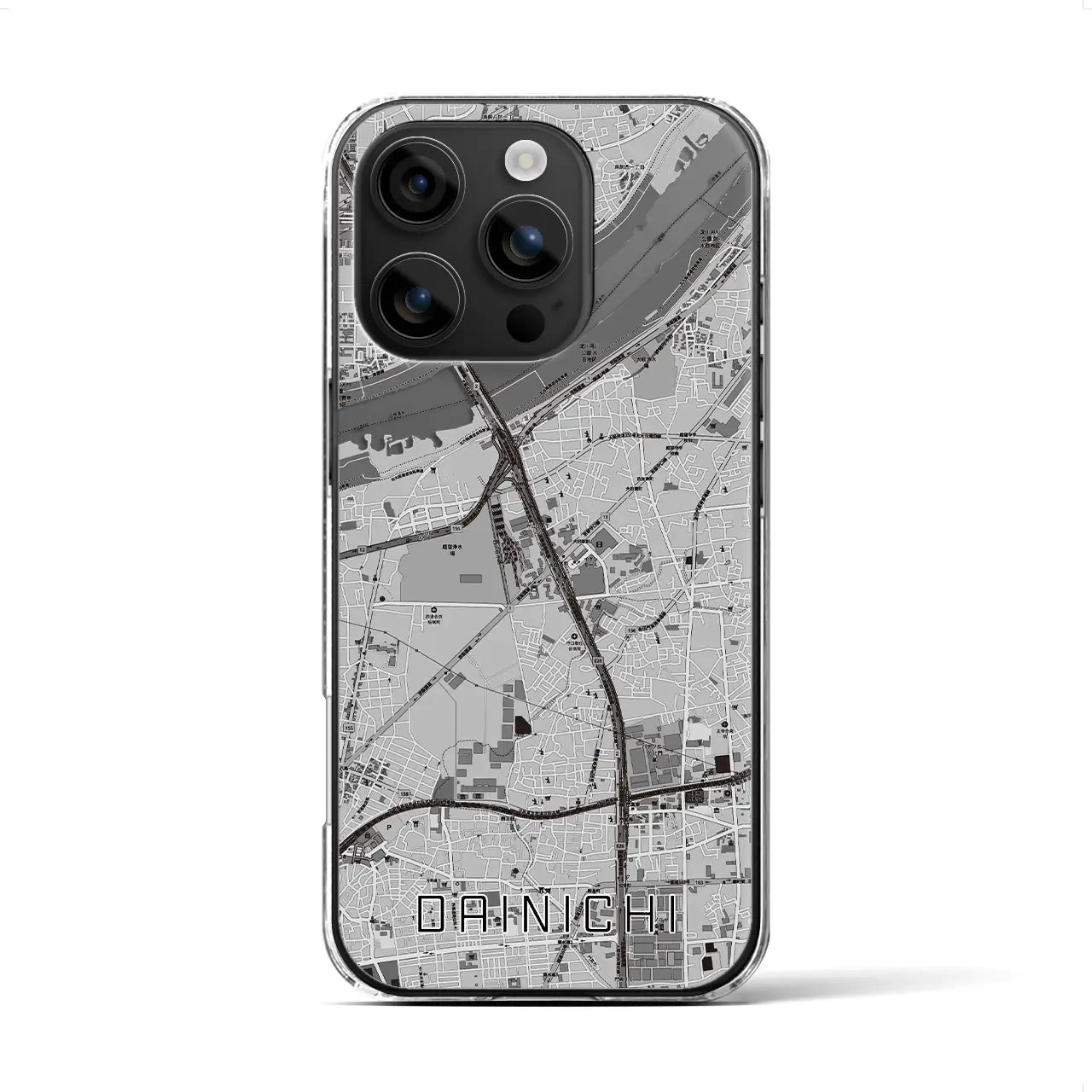 【大日（大阪府）】地図柄iPhoneケース（クリアタイプ）