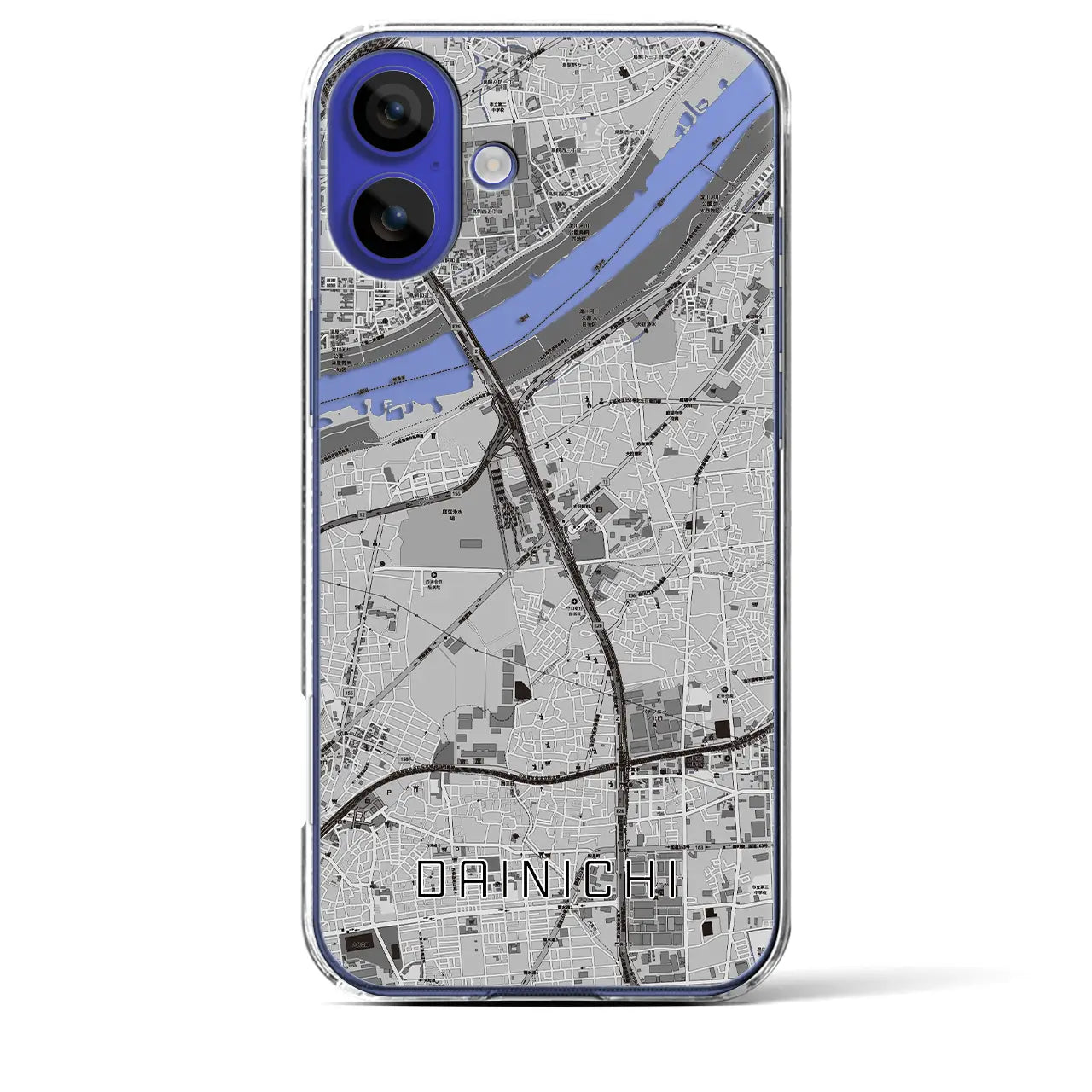 【大日（大阪府）】地図柄iPhoneケース（クリアタイプ）