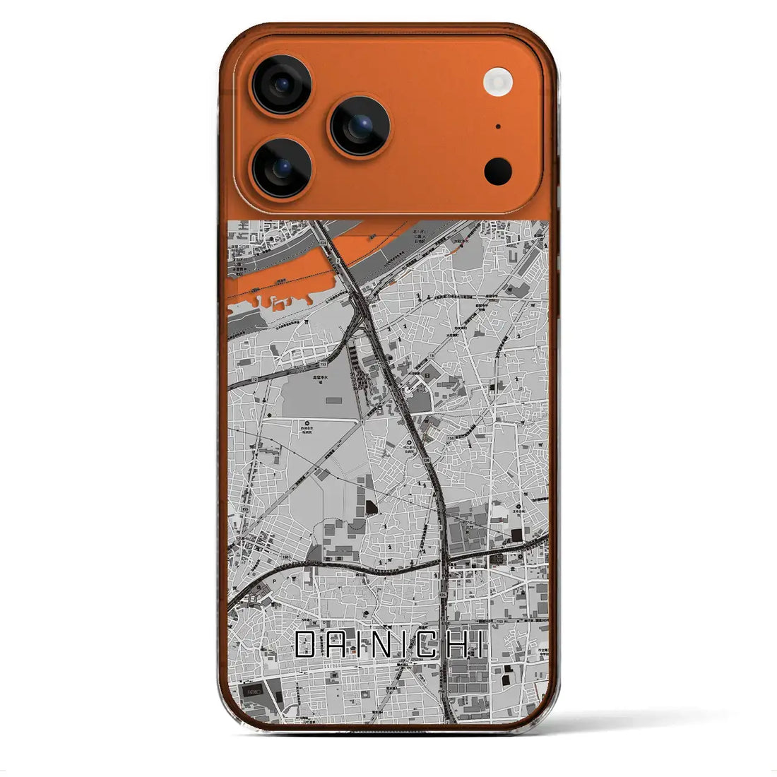 【大日（大阪府）】地図柄iPhoneケース（クリアタイプ）