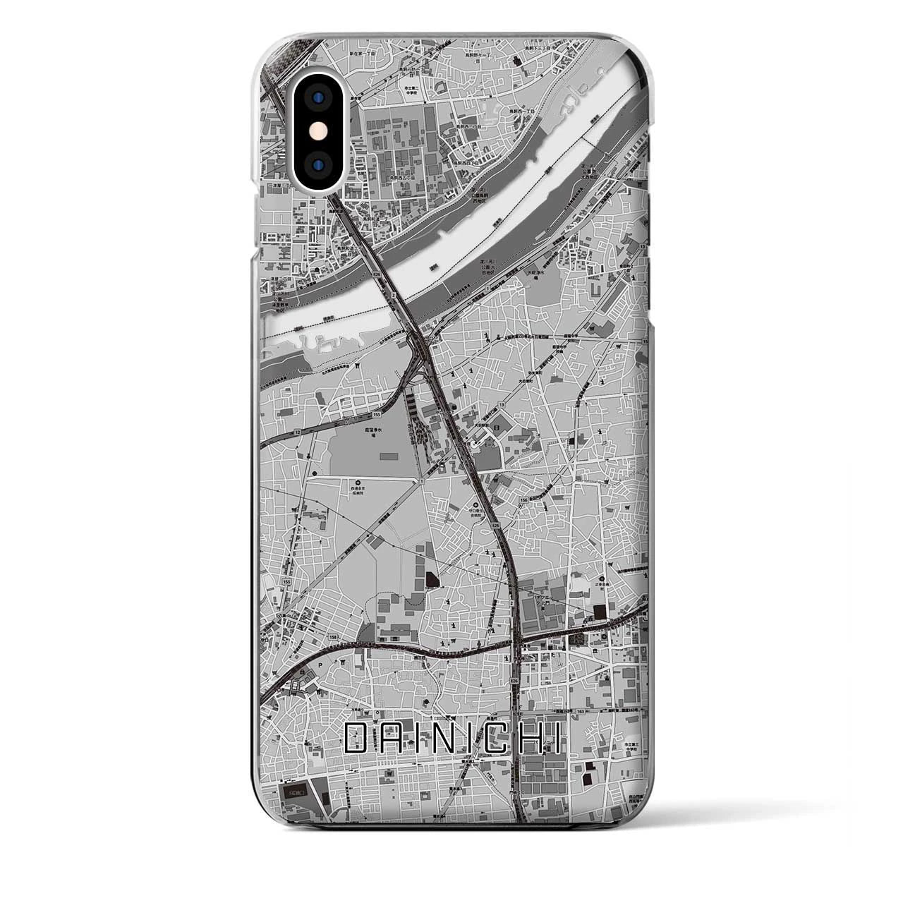 【大日（大阪府）】地図柄iPhoneケース（クリアタイプ）