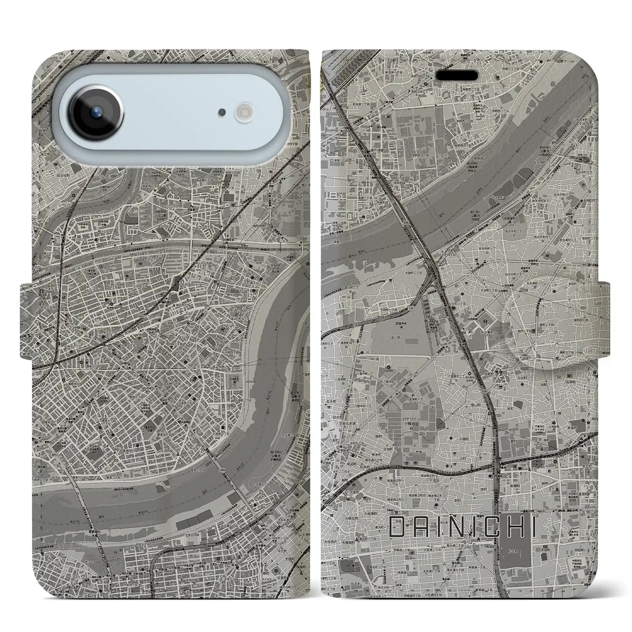 【大日（大阪府）】地図柄iPhoneケース（手帳タイプ）