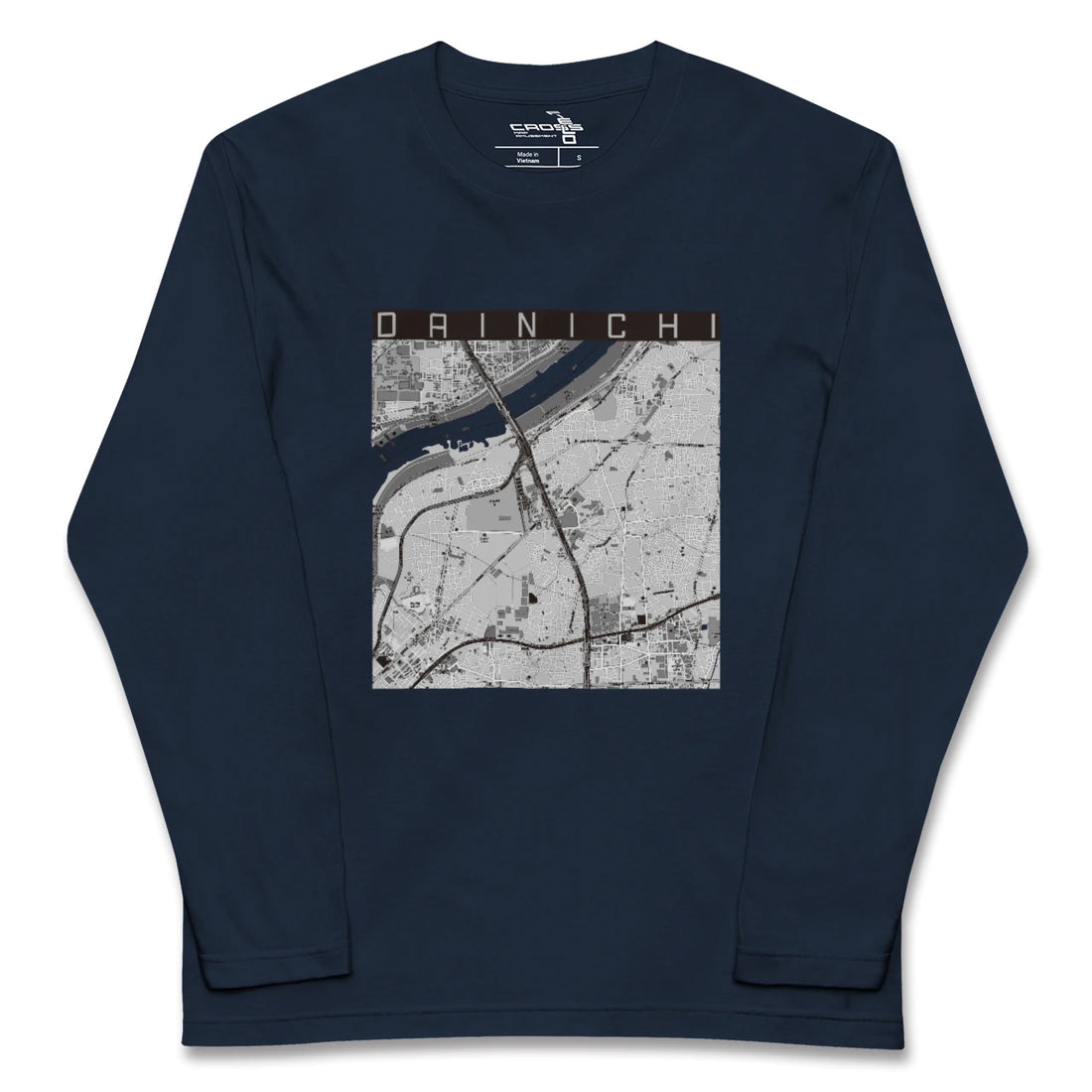 【大日(大阪府)】地図柄ロングスリーブTシャツ