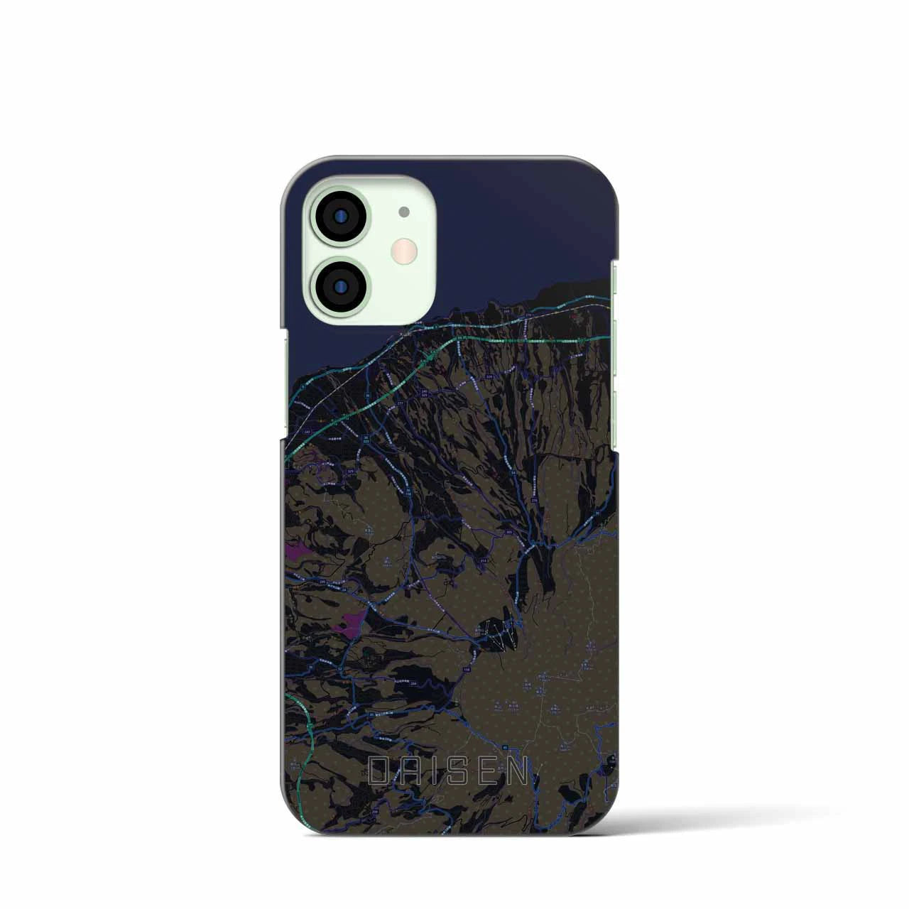 【大山（鳥取県）】地図柄iPhoneケース（バックカバータイプ）