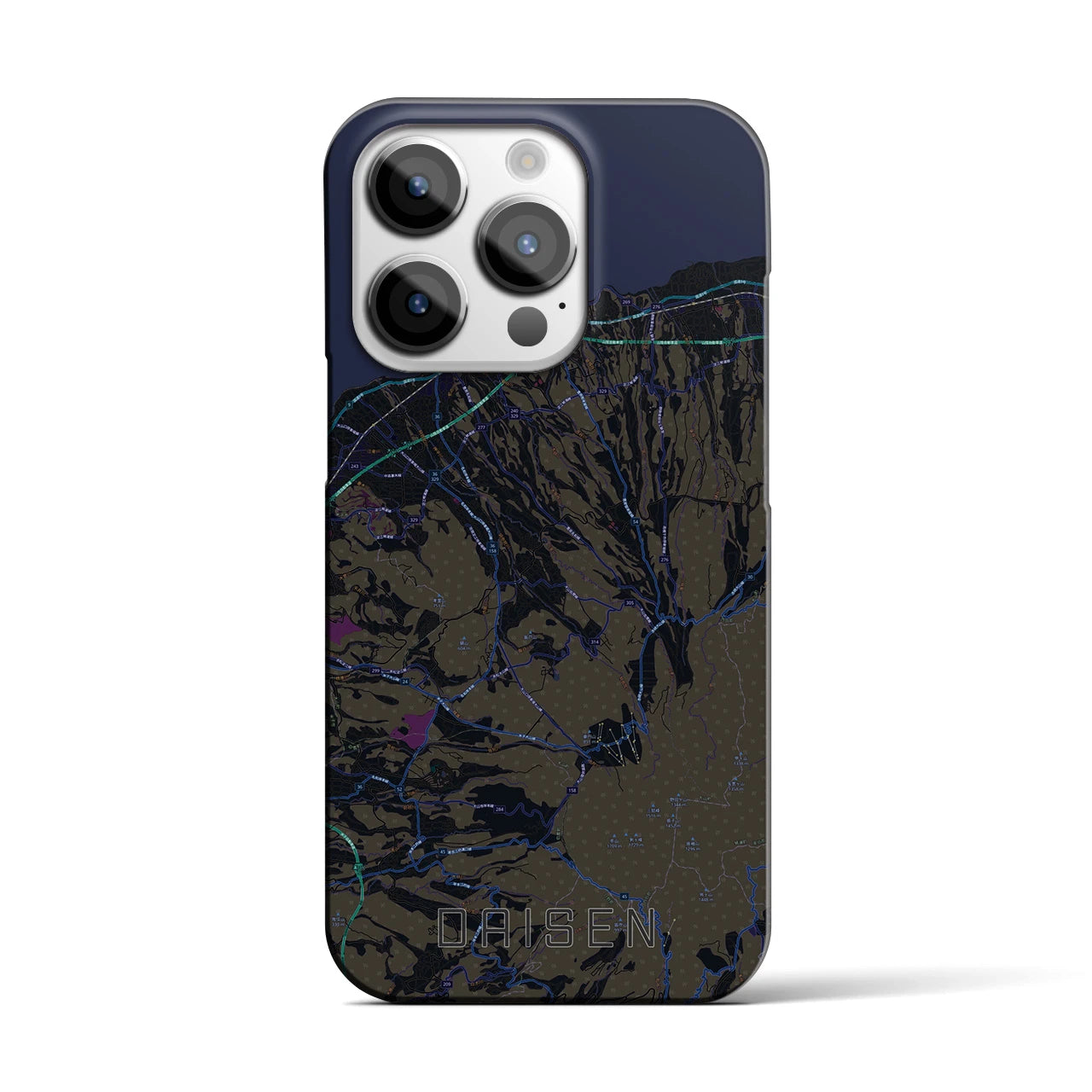 【大山（鳥取県）】地図柄iPhoneケース（バックカバータイプ）