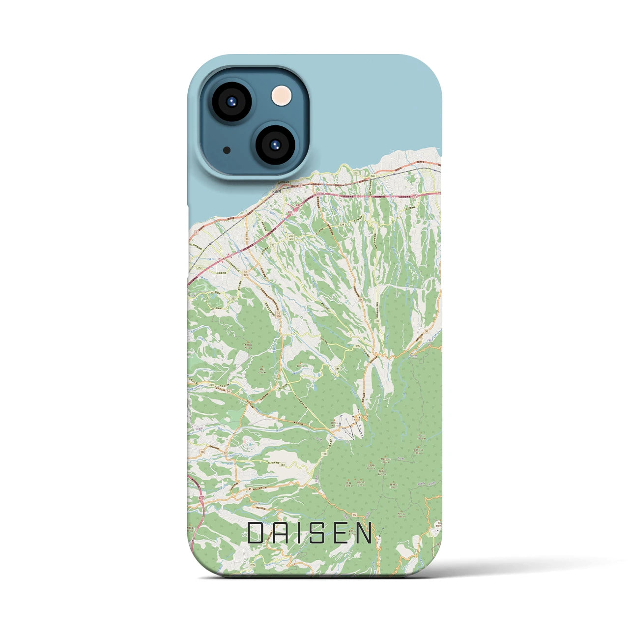 【大山（鳥取県）】地図柄iPhoneケース（バックカバータイプ）