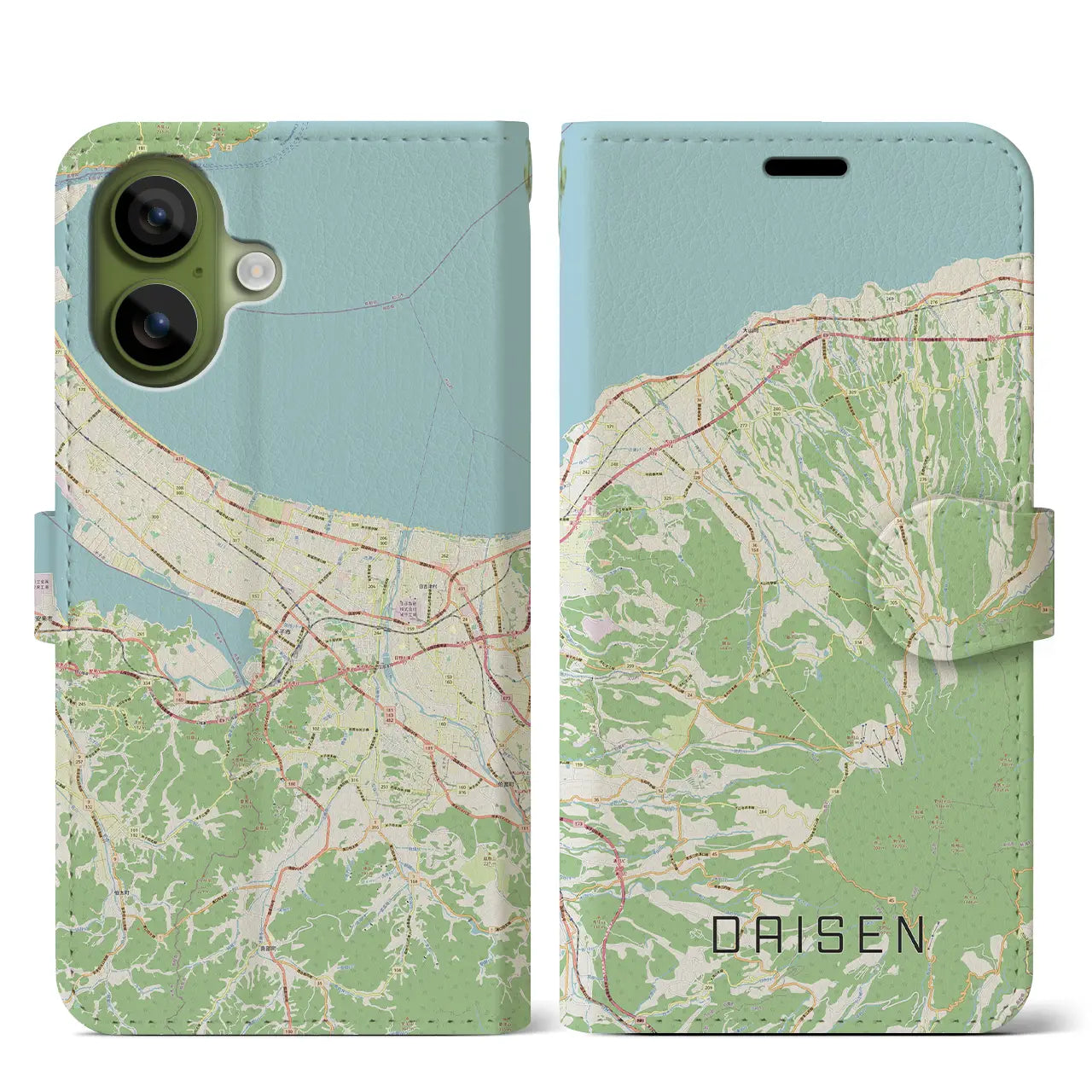 【大山（鳥取県）】地図柄iPhoneケース（手帳タイプ）