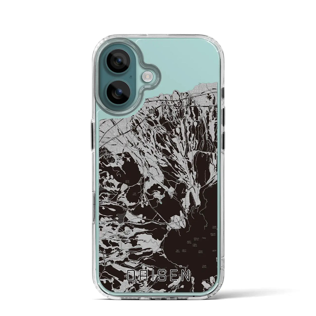 【大山（鳥取県）】地図柄iPhoneケース（MagSafeタイプ）モノトーン・iPhone 16 Pro 用