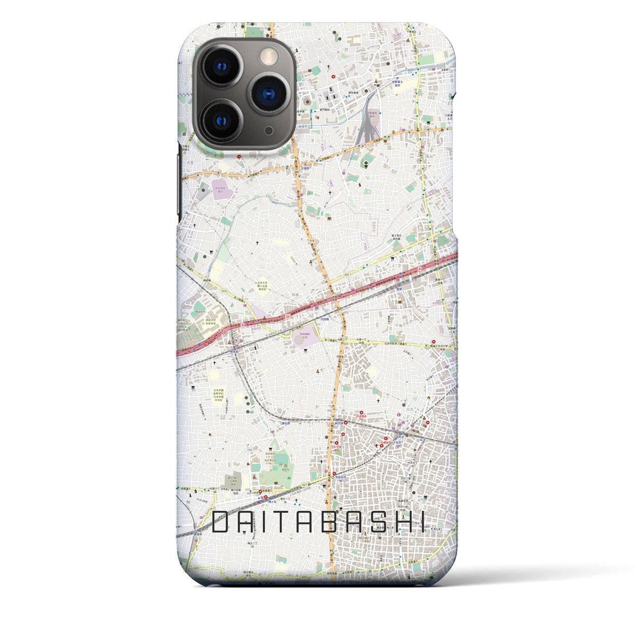 【代田橋（東京都）】地図柄iPhoneケース（バックカバータイプ）