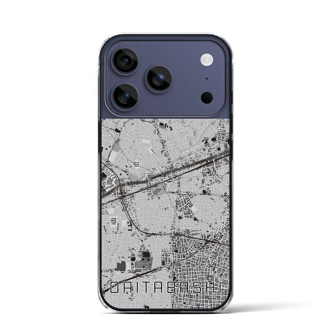 【代田橋(東京都)】地図柄iPhoneケース(クリアタイプ)モノトーン・iPhone 17 Pro Max 用