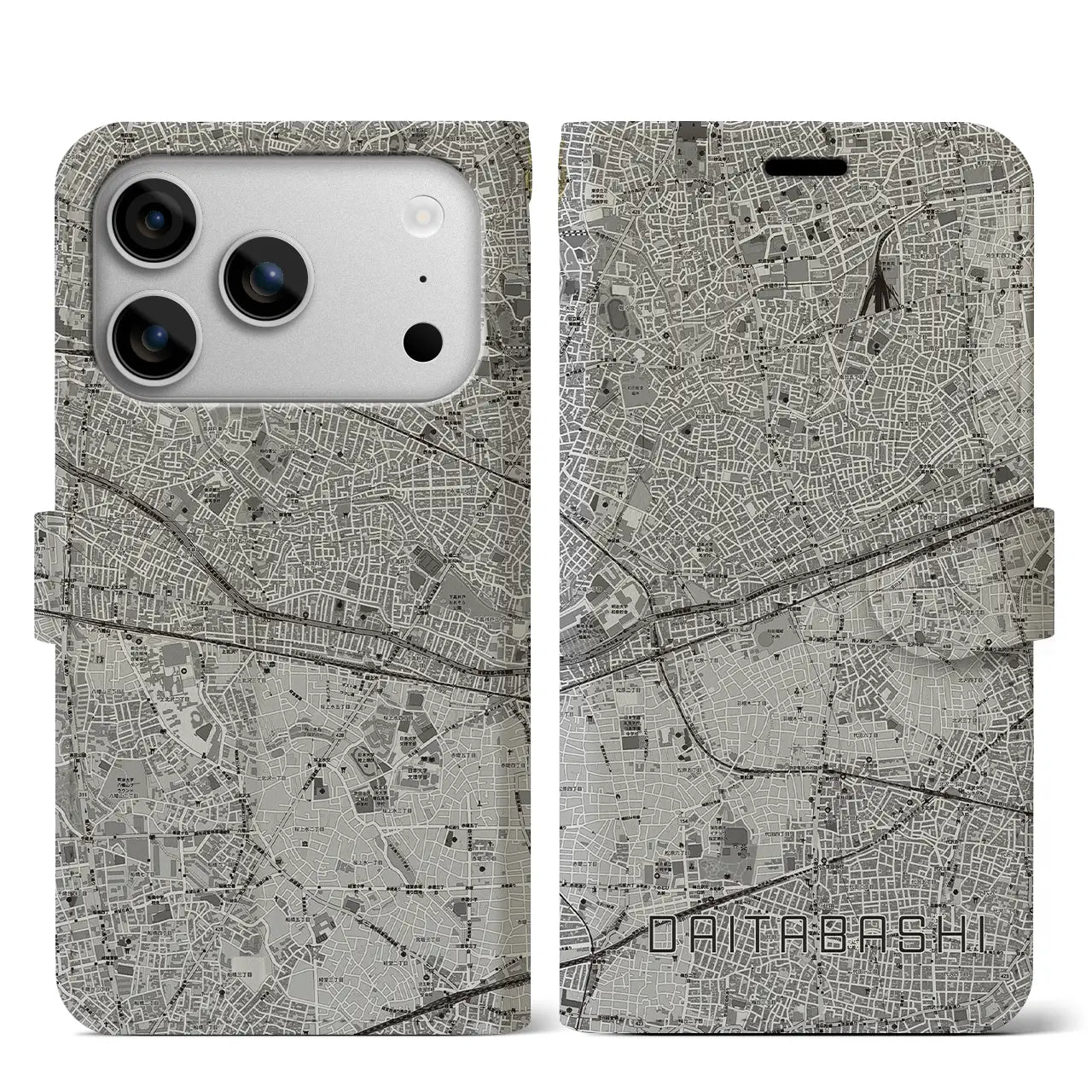 【代田橋（東京都）】地図柄iPhoneケース（手帳タイプ）