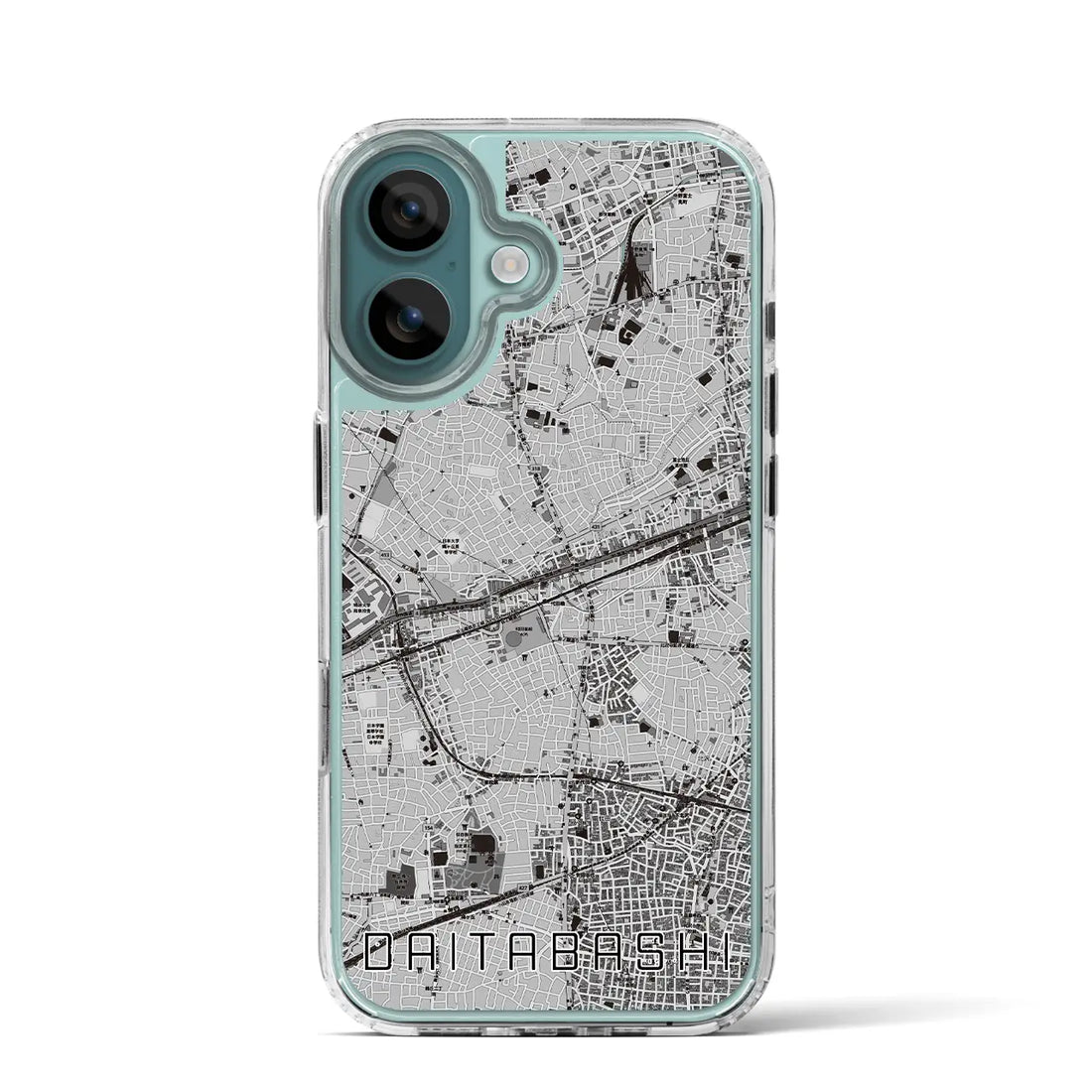 【代田橋（東京都）】地図柄iPhoneケース（MagSafeタイプ）モノトーン・iPhone 16 Pro 用