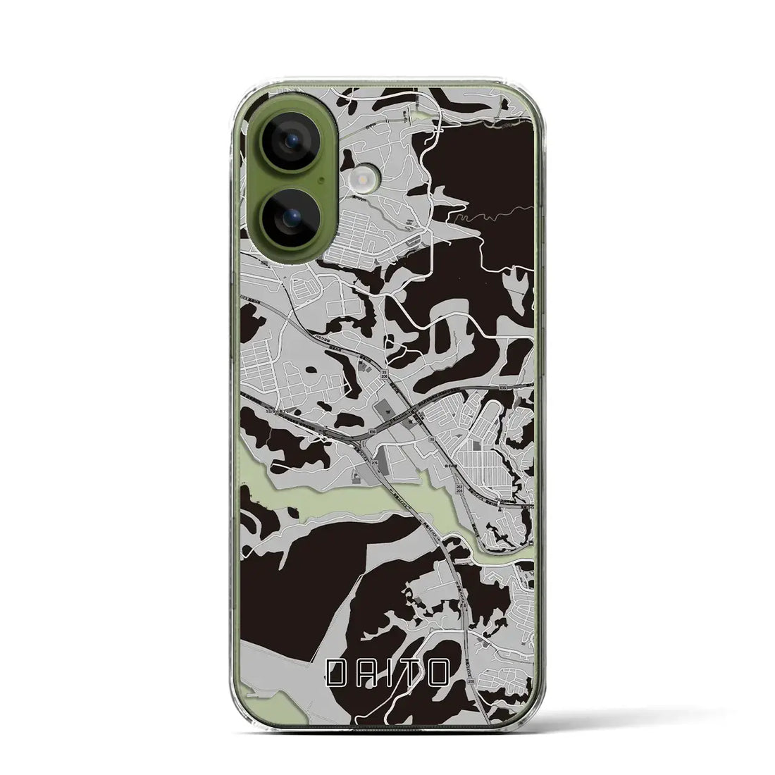 【大塔（長崎県）】地図柄iPhoneケース（クリアタイプ）モノトーン・iPhone 17 Pro Max 用