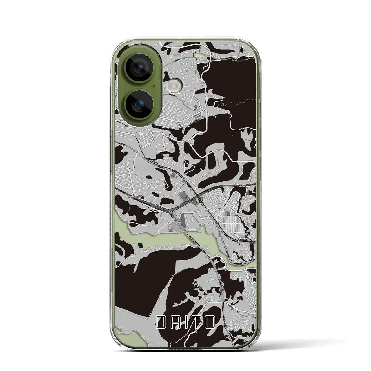 【大塔（長崎県）】地図柄iPhoneケース（クリアタイプ）モノトーン・iPhone 17 Pro Max 用