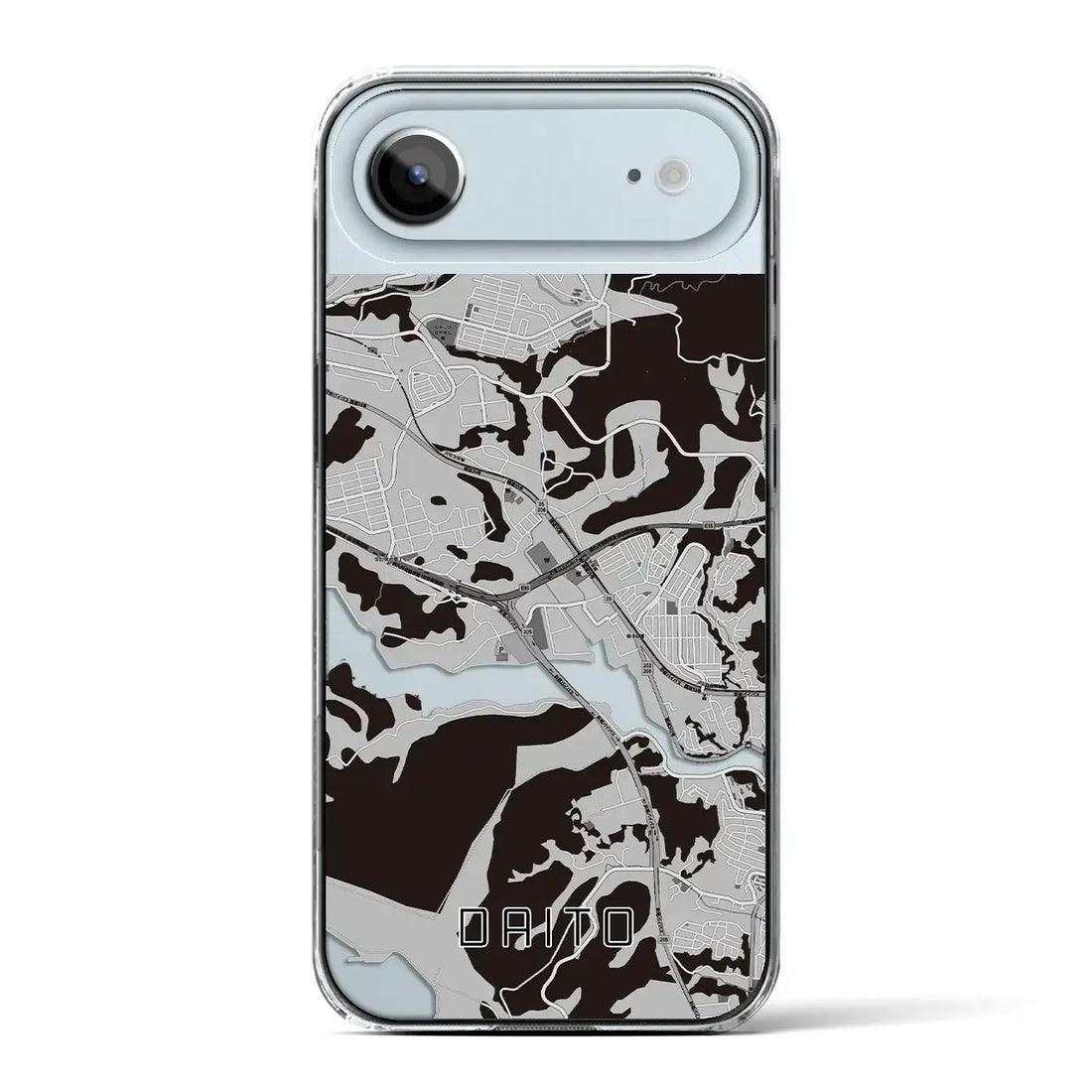 【大塔（長崎県）】地図柄iPhoneケース（クリアタイプ）モノトーン・iPhone 17 Pro Max 用