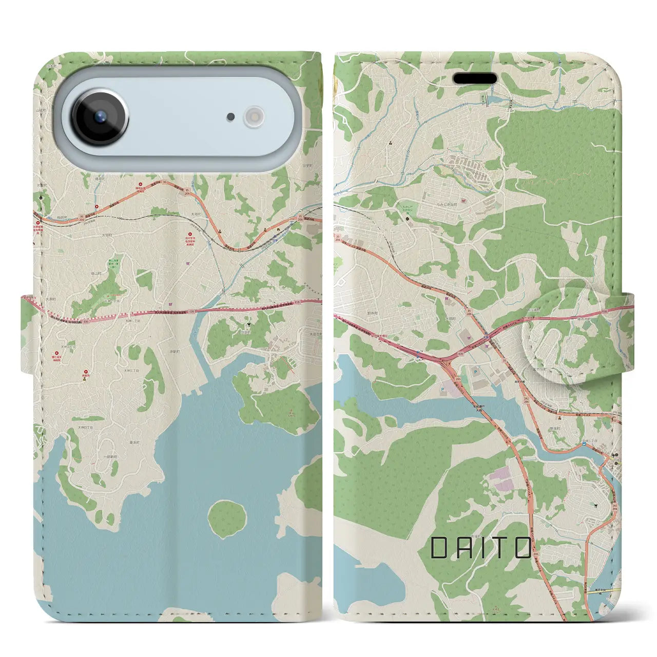 【大塔（長崎県）】地図柄iPhoneケース（手帳タイプ）