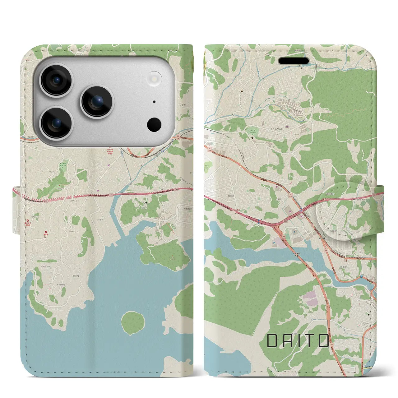 【大塔（長崎県）】地図柄iPhoneケース（手帳タイプ）