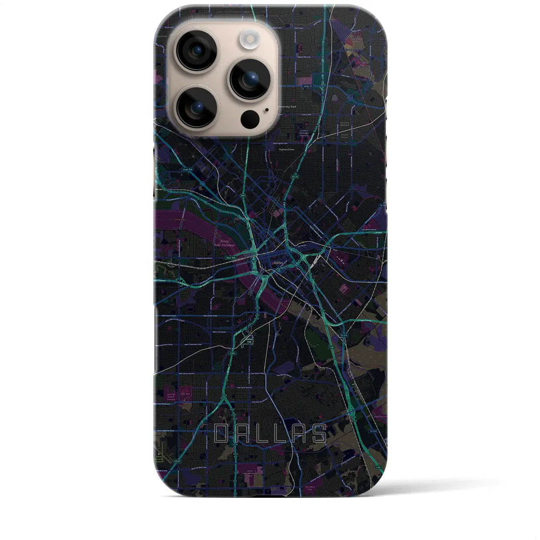 【ダラス(アメリカ)】地図柄iPhoneケース(バックカバータイプ)