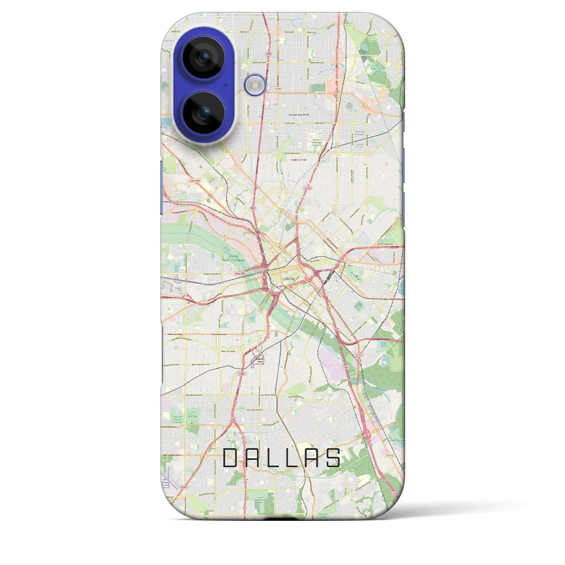 【ダラス(アメリカ)】地図柄iPhoneケース(バックカバータイプ)ブラック・iPhone 16 Pro Max 用