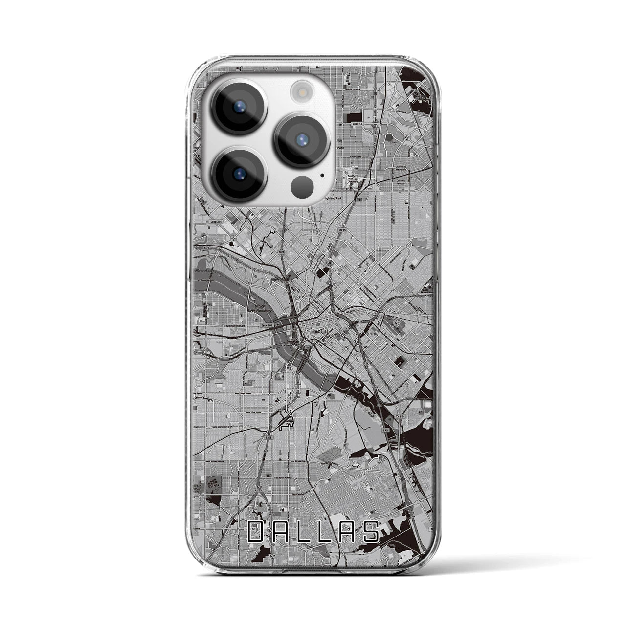 【ダラス（アメリカ）】地図柄iPhoneケース（クリアタイプ）