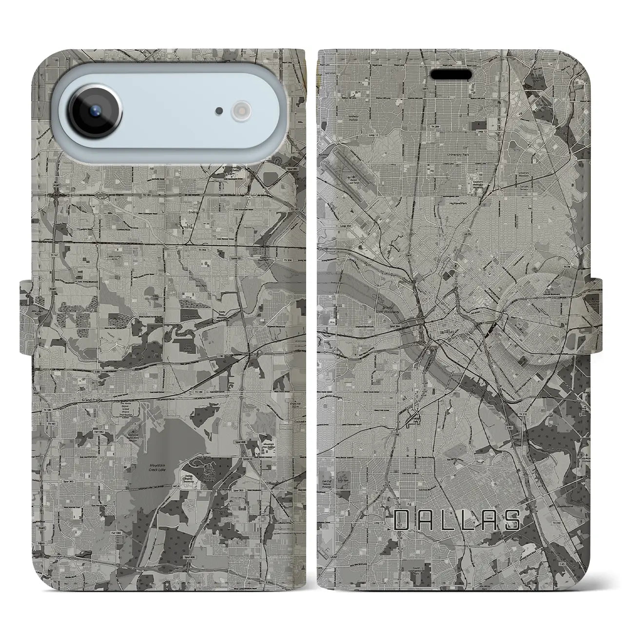 【ダラス（アメリカ）】地図柄iPhoneケース（手帳タイプ）