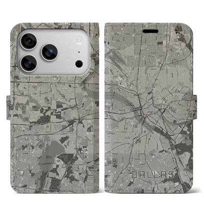【ダラス（アメリカ）】地図柄iPhoneケース（手帳タイプ）
