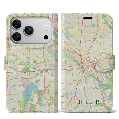 【ダラス（アメリカ）】地図柄iPhoneケース（手帳タイプ）