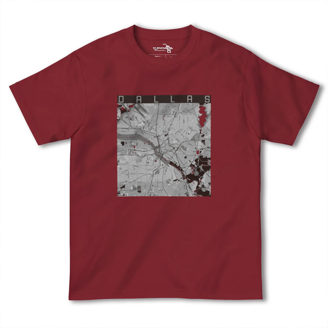 【ダラス(アメリカ)】地図柄ヘビーウェイトTシャツ