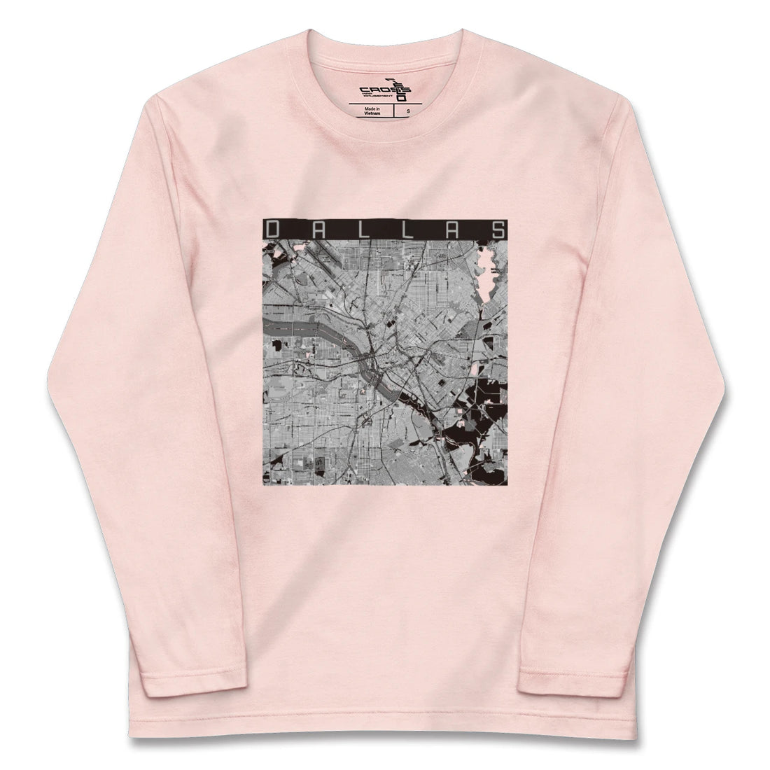 【ダラス（アメリカ）】地図柄ロングスリーブTシャツ