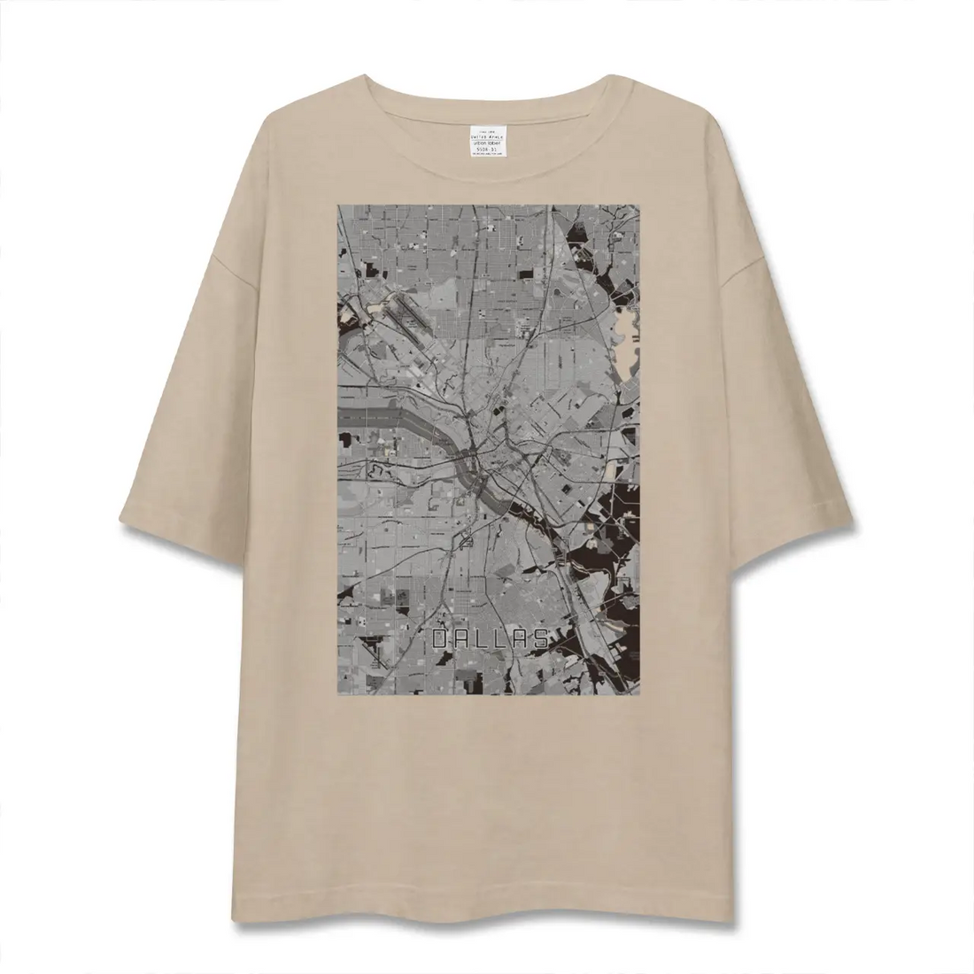 【ダラス（アメリカ）】地図柄ビッグシルエットTシャツ