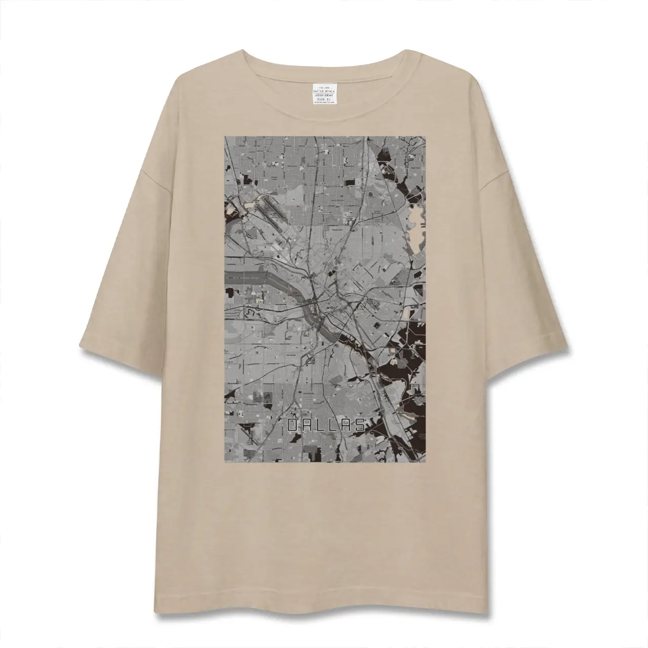 【ダラス（アメリカ）】地図柄ビッグシルエットTシャツ