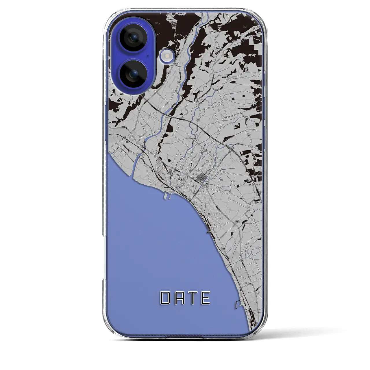 【伊達（北海道）】地図柄iPhoneケース（クリアタイプ）