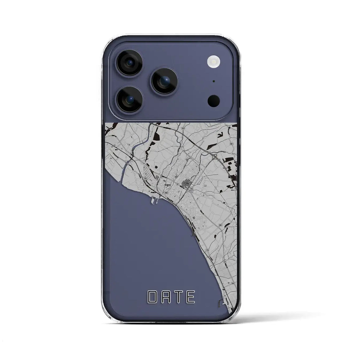 【伊達（北海道）】地図柄iPhoneケース（クリアタイプ）モノトーン・iPhone 17 Pro Max 用
