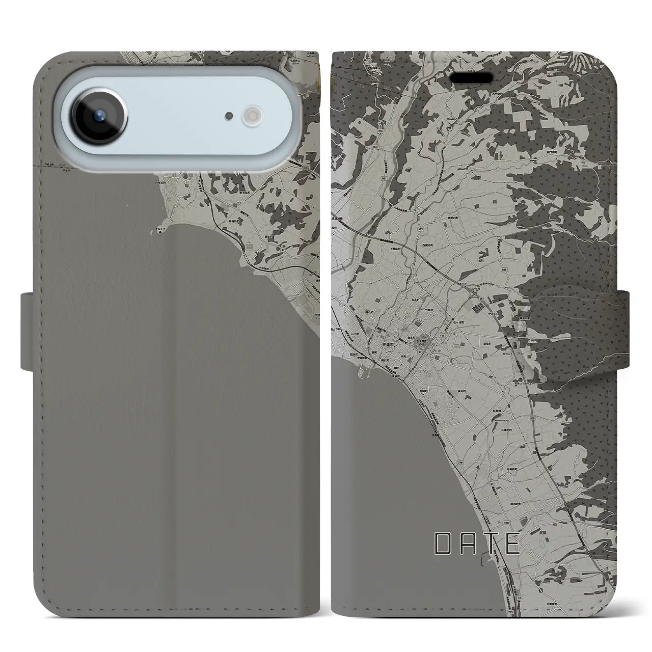 【伊達（北海道）】地図柄iPhoneケース（手帳タイプ）