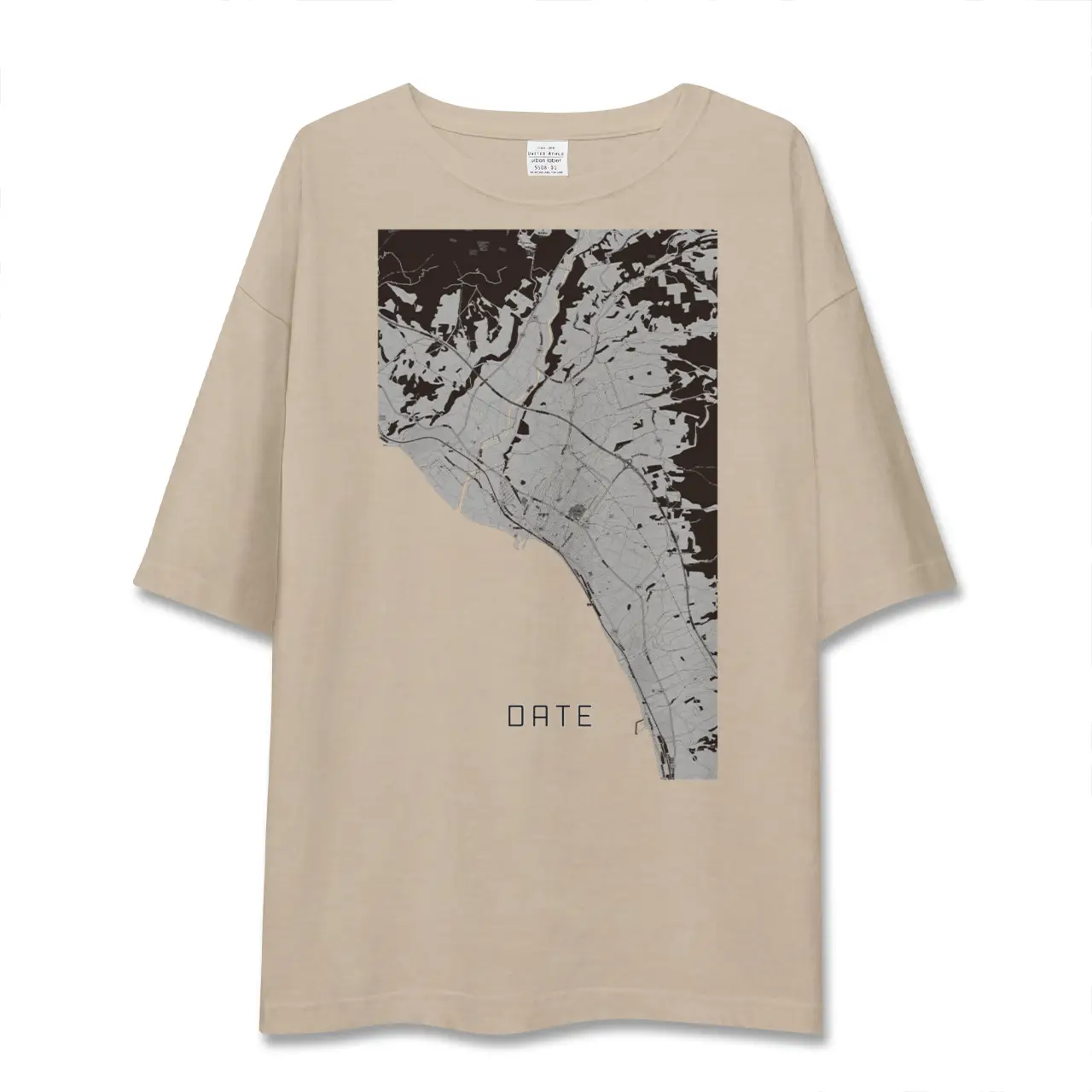 【伊達（北海道）（北海道）】地図柄ビッグシルエットTシャツ