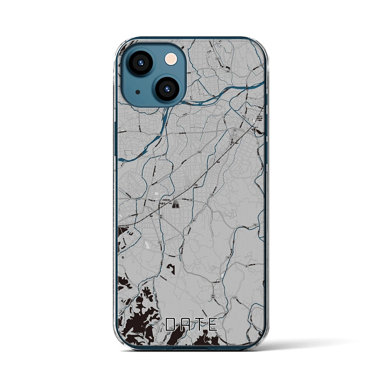 【伊達（福島県）】地図柄iPhoneケース（クリアタイプ）