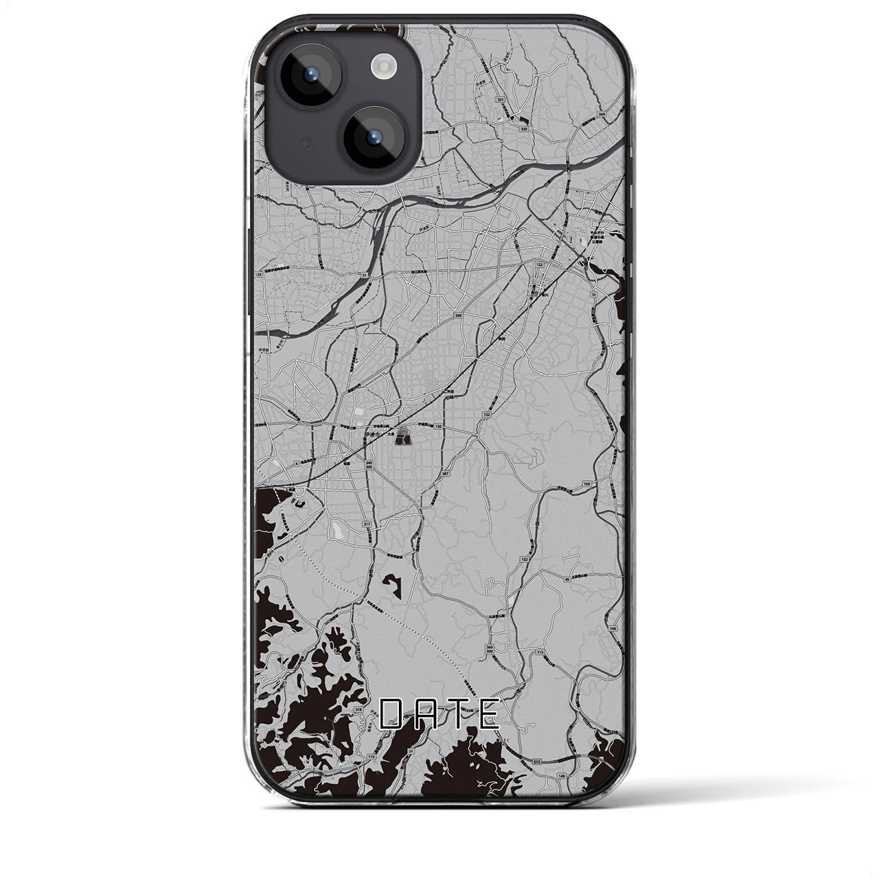 【伊達（福島県）】地図柄iPhoneケース（クリアタイプ）