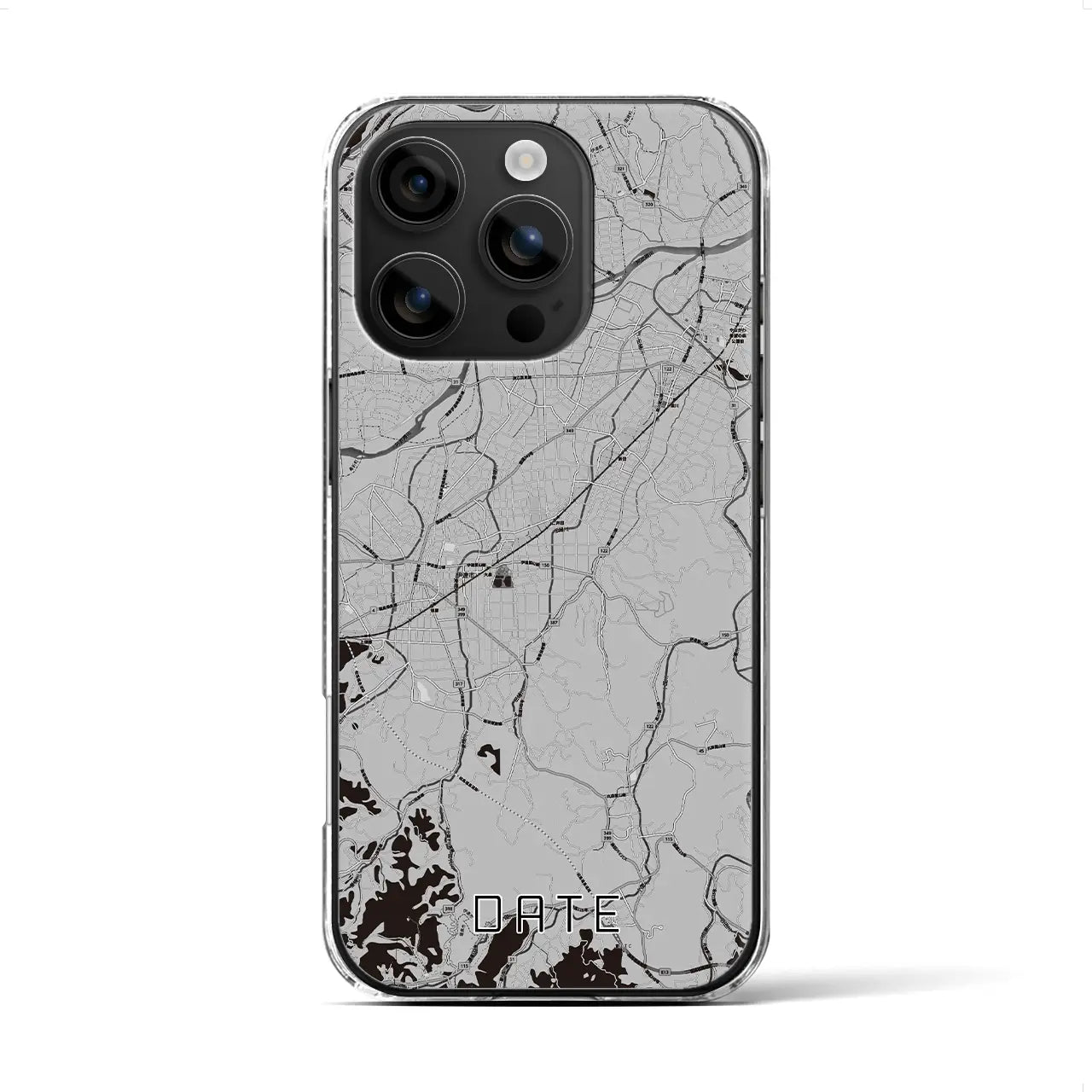 【伊達（福島県）】地図柄iPhoneケース（クリアタイプ）