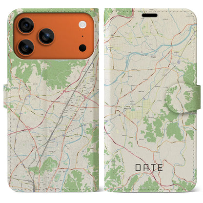 【伊達（福島県）】地図柄iPhoneケース（手帳タイプ）