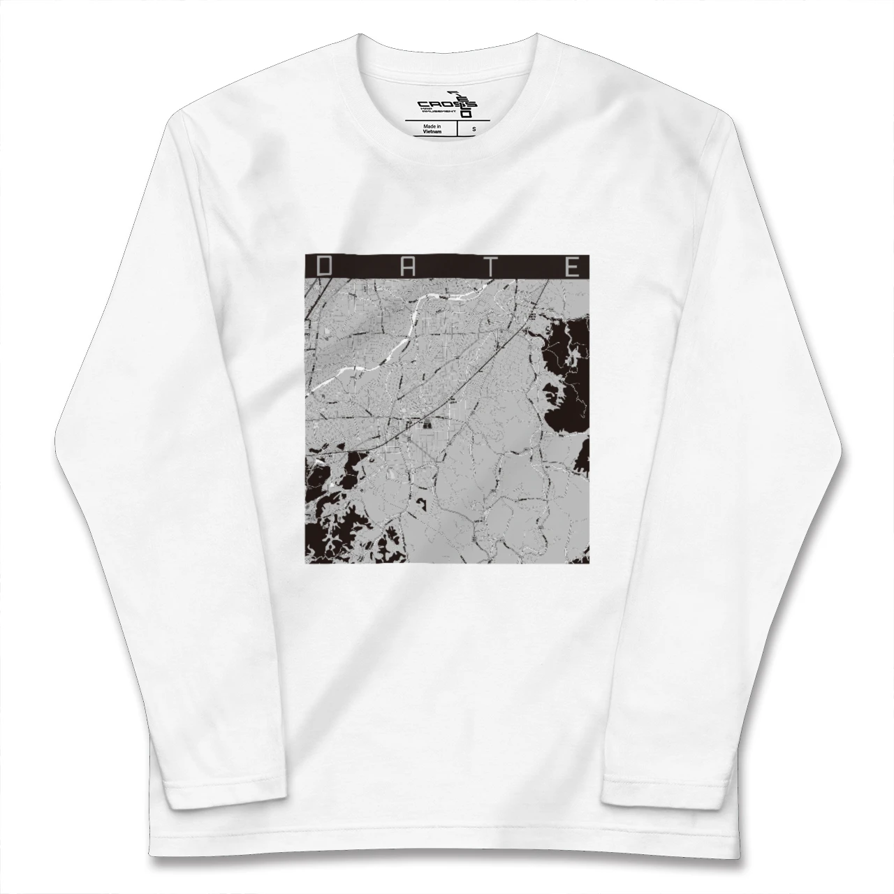 【伊達（福島県）（福島県）】地図柄ロングスリーブTシャツ