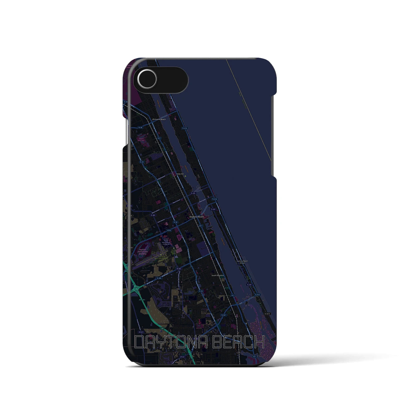 【デイトナビーチ（アメリカ）】地図柄iPhoneケース（バックカバータイプ）